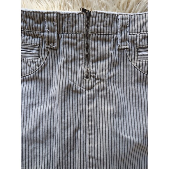Vintage American Eagle Outfitters Denim Skirt 4 Railroad Striped Exposed Zip - Picture 4 of 12